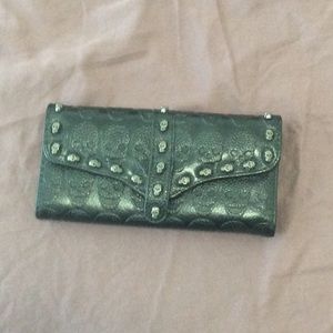 Skull Studded Leather Wallet